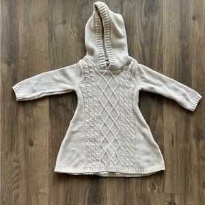 Nannette Sparkle Cream Hooded Cable Knit Dress